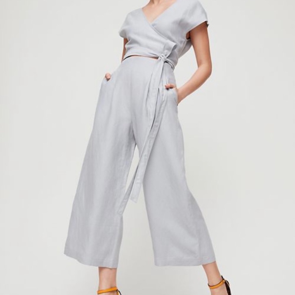 Aritzia Wilfred Brax Jumpsuit light grey